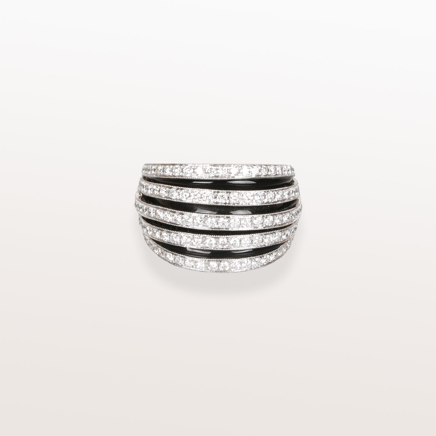 Earth Dome Ring with Black Onyx & Diamonds