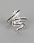 Anillo de diamantes en espiral de serpiente