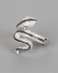 Anillo de diamantes en espiral de serpiente