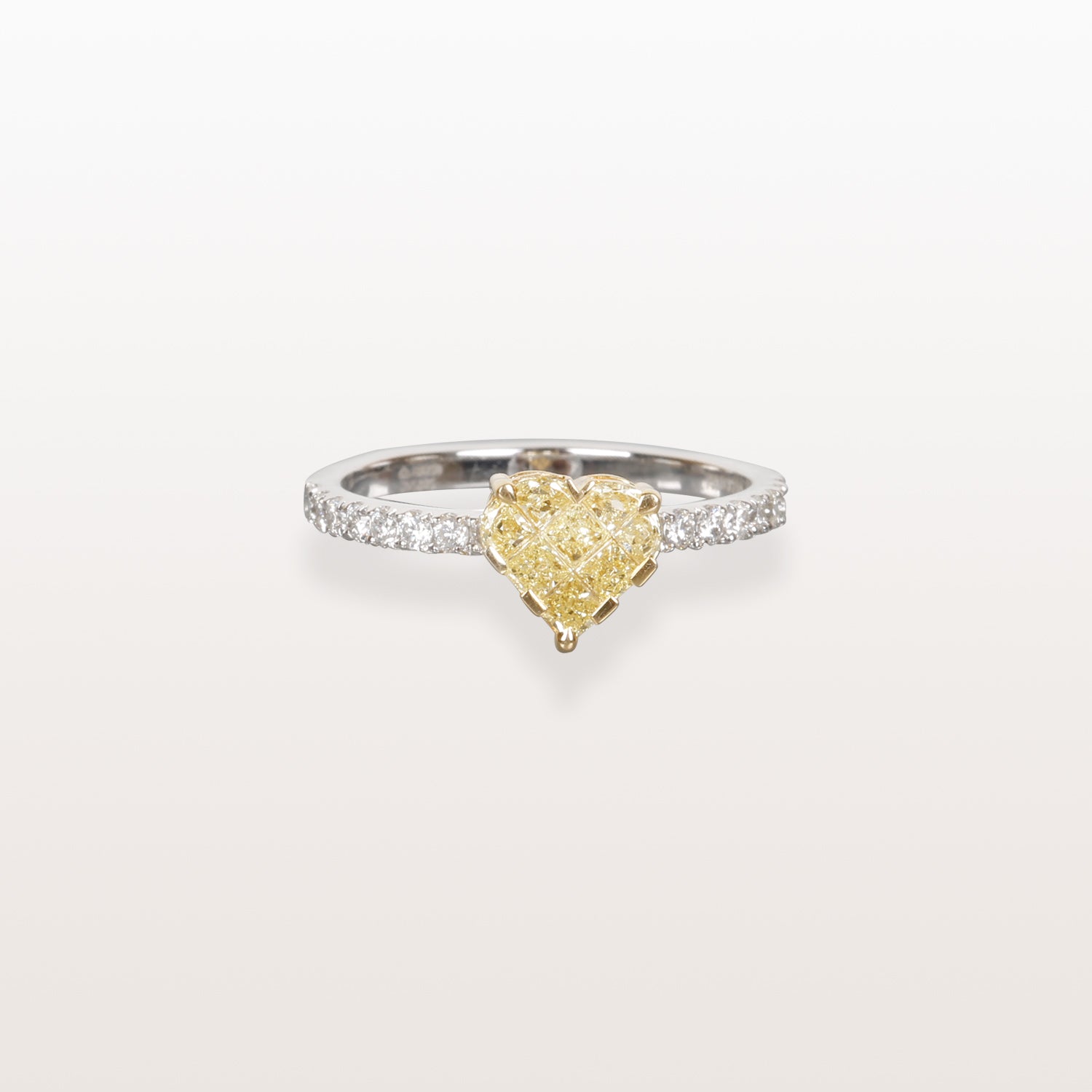 Happy Heart Yellow & White Diamonds Ring