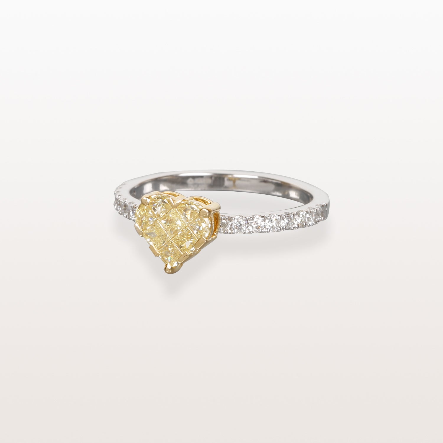 Happy Heart Yellow & White Diamonds Ring