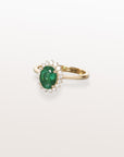 Emerald Diamond Gold Cluster Ring