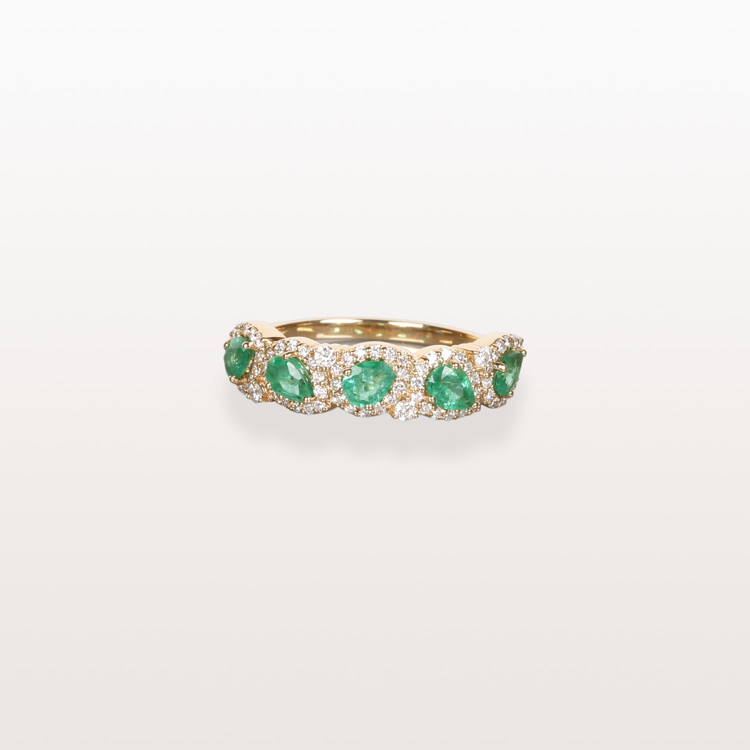 Emerald & Diamond Half Eternity Band