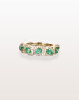 Emerald & Diamond Half Eternity Band