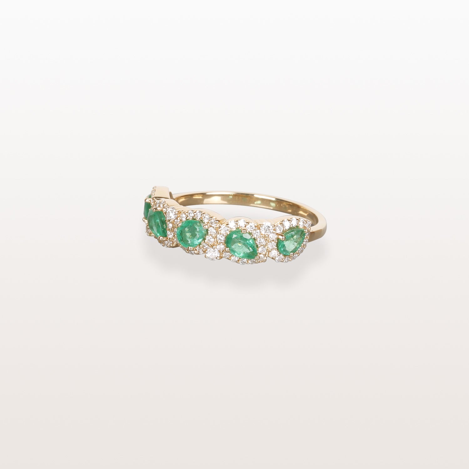 Emerald & Diamond Half Eternity Band