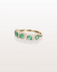 Emerald & Diamond Half Eternity Band