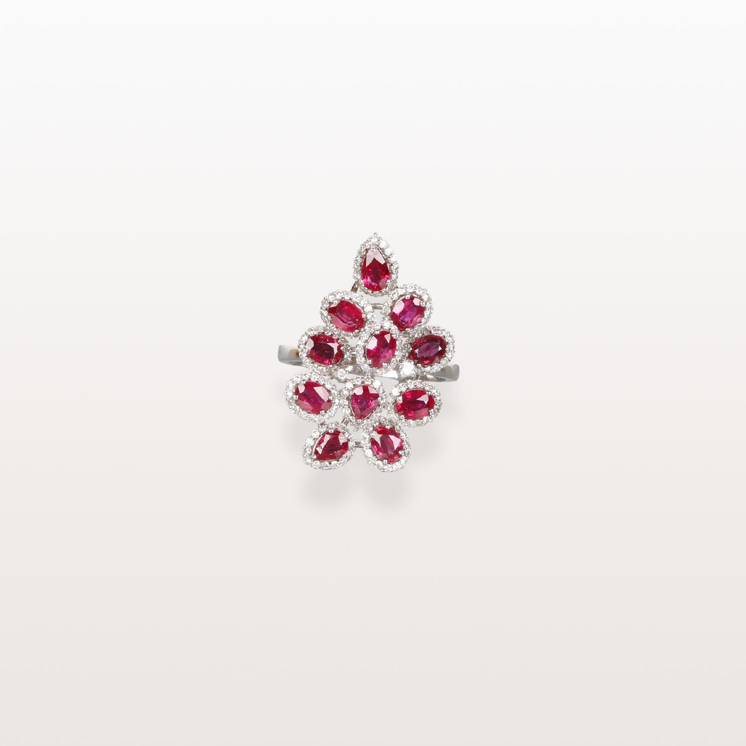 Leaf Shape Ruby & Diamond Ring