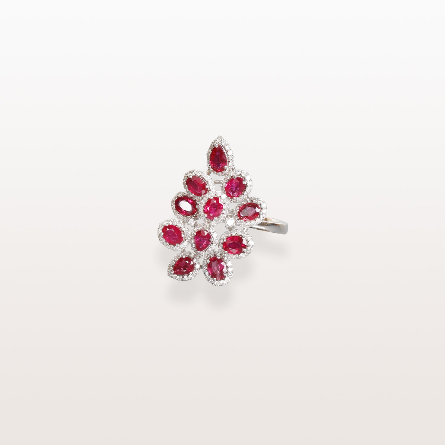 Leaf Shape Ruby & Diamond Ring