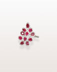 Leaf Shape Ruby & Diamond Ring