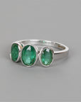 Three Emeralds White Gold Ring
