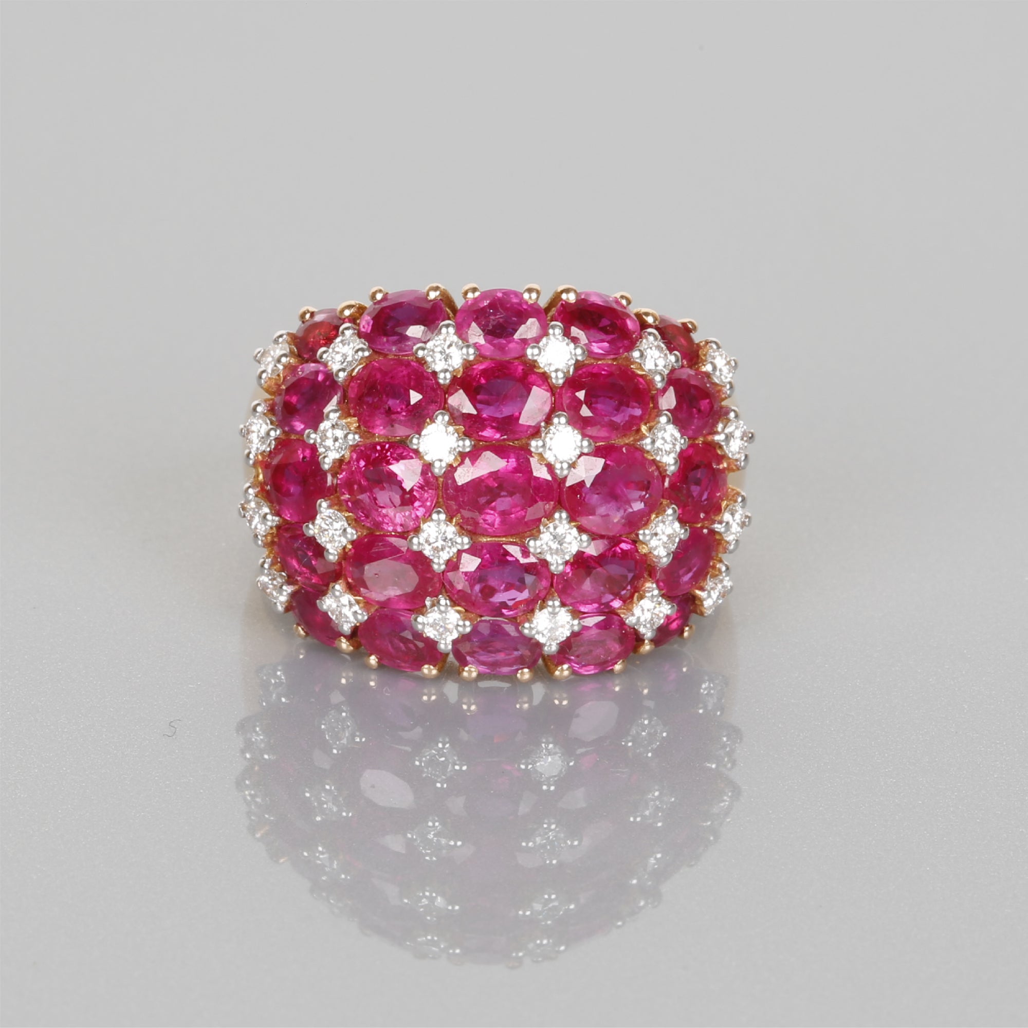 Ruby Diamond Rose Gold Cocktail Ring