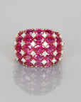 Ruby Diamond Rose Gold Cocktail Ring