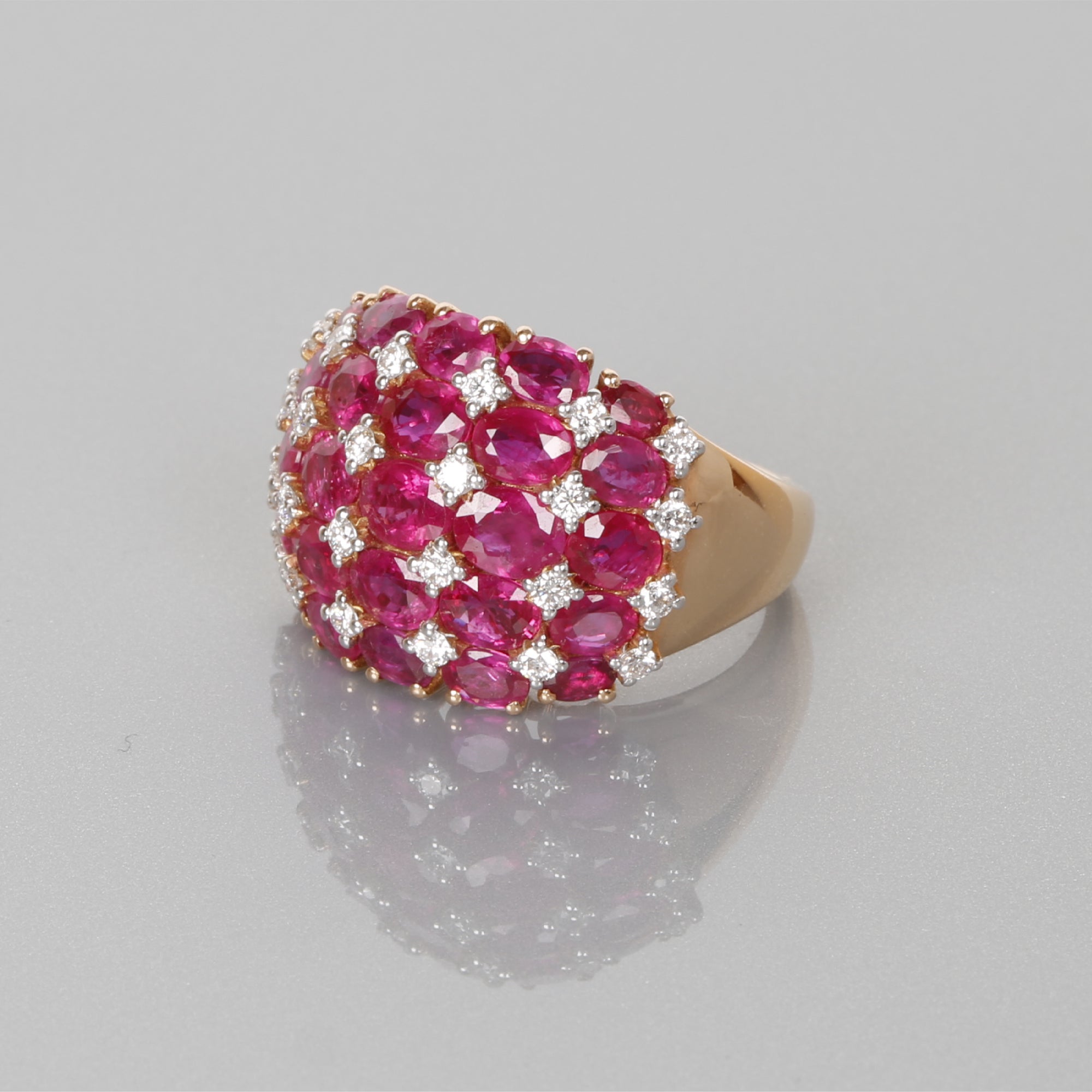 Ruby Diamond Rose Gold Cocktail Ring