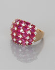 Ruby Diamond Rose Gold Cocktail Ring
