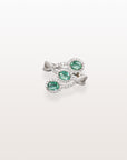 Emerald & Diamonds Crossover Ring