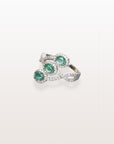 Emerald & Diamonds Crossover Ring