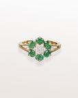 Floral Emerald & Diamond Ring