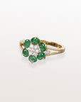 Floral Emerald & Diamond Ring
