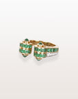 Contemporary Art Deco Emerald Diamond Ring