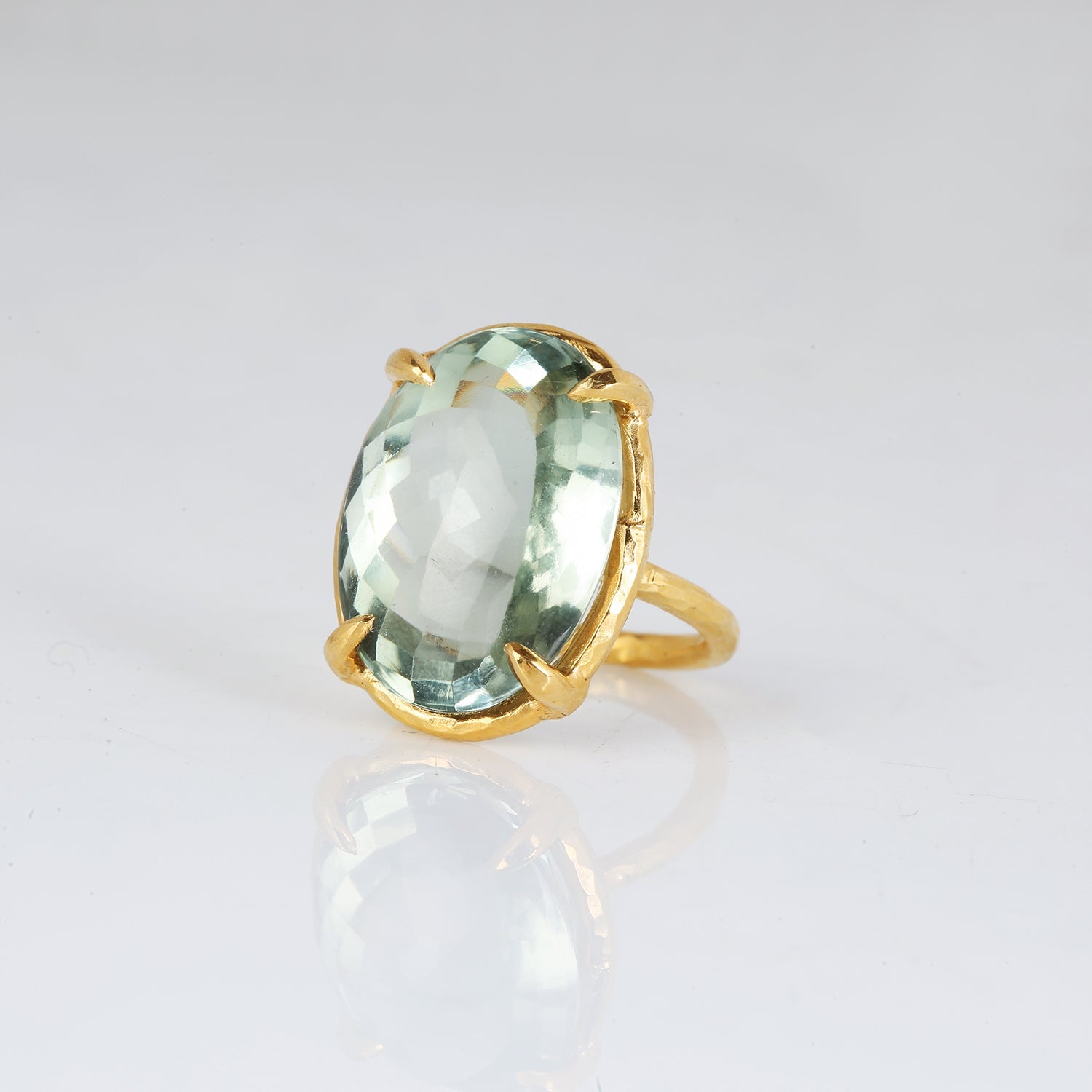 Harper Green Amethyst 18k Gold Plated Silver 925 Ring