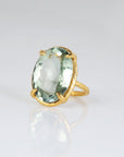 Harper Green Amethyst 18k Gold Plated Silver 925 Ring