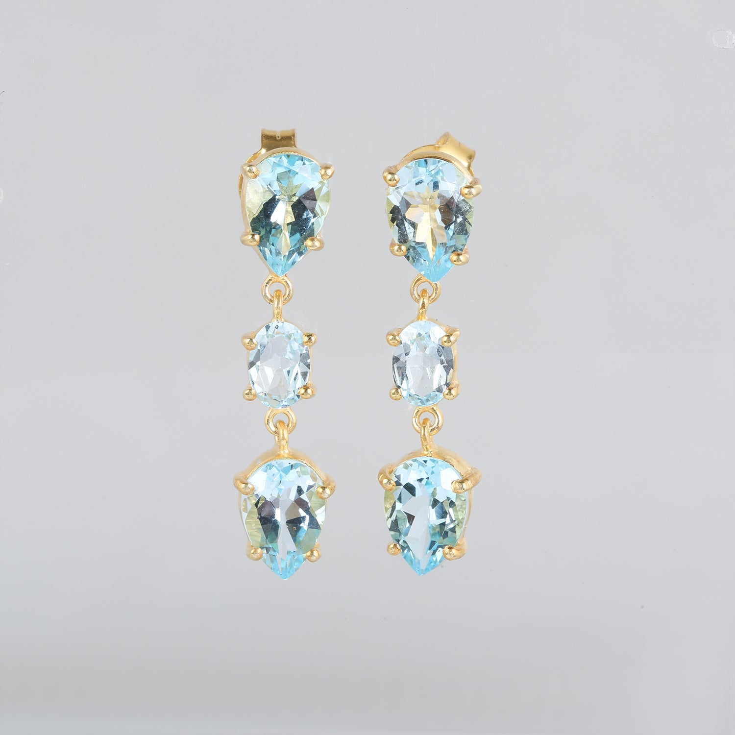 Pina Blue Topaz Silver 925 Earrings