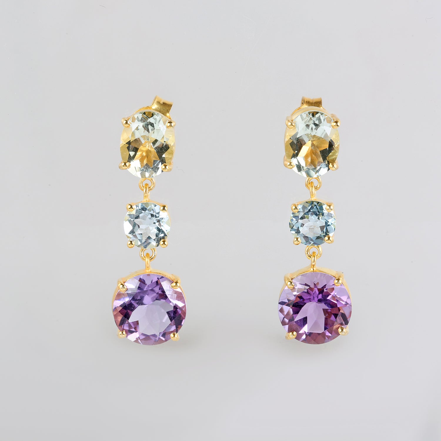 Filiya Colorstone 18k Gold Plated Silver 925 Earrings