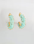 Dahlia Gemstone 18k Gold Plated Silver 925 Hoop Earrings