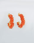 Dahlia Gemstone 18k Gold Plated Silver 925 Hoop Earrings