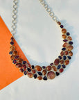 Gemstone, rutile and garnet, Multistone Silver 925 Necklace