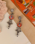 Handpainted Miniature Art Silver 925 Earrings
