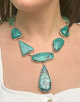 Turquoise silver necklace, Silver 925 turquoise pendant, Turquoise gemstone necklace