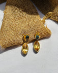 Gemstone Blue Topaz & Citrine 18K Gold plated Silver 925 Earrings