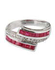 Ruby and Diamond Silver 925 Ring