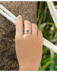 sapphire ring, silver ring, sterling silver ring, buy sapphire ring, sapphire jewelry, blue ring, diamond ring, sapphire & diamond ring
Sapphire and Diamond with Silver 925 Ring