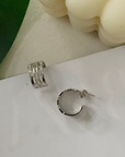 Modern stylish everday style Zircon Silver 925 Hoops