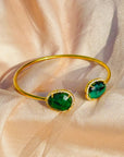 gemstonde Emerald Cuff 18k Gold Plated Silver 925 Bracelet