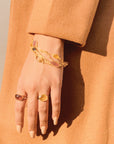 Layered chain bracelet stylish stackable 18K Gold Plated Silver 925 Tourmaline Bracelet