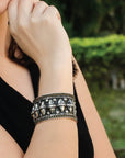 Festive antique finish Silver Handcuff