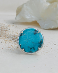 Turquoise gemstone silver ring for women