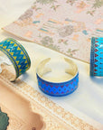 Festive Enamel Silver 925 Cuff Bangle
