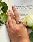 Kori Aquamarine 925 Silver Heart Ring