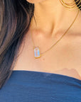 Gemstone Morganite 18K Gold Plated Silver 925 Necklace, pink coloured pendant style necklace