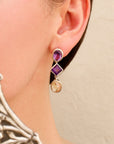 Gemstone Amethyst & Rutile Silver 925 Earrings