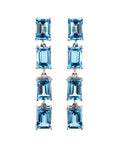 Silver Earrings with Faceted Blue Topaz