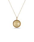 Citrine Round 18K Gold Pendant