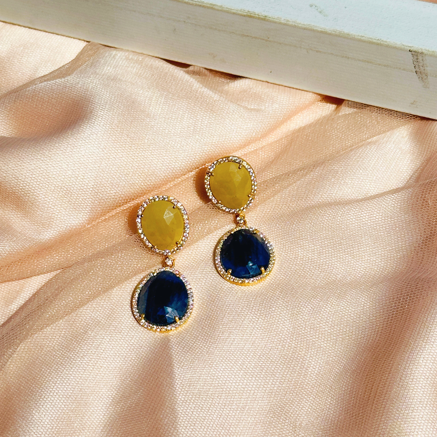 Mirai Sapphire 18K Gold Plated Silver 925 Earrings