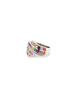 Sterling Silver Multi Stone Band for Everyday Wear