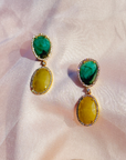 Delfina Emerald and Sapphire 18k Gold Plated Silver Earrings