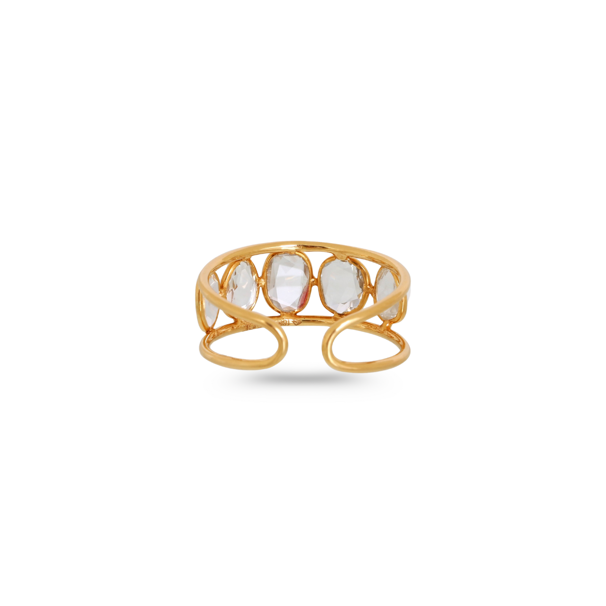 White Sapphire 18K Gold Ring
